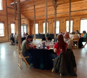 One of the best wineries in Maryland, Linganore Winecellars, hosting the Maryland Winemasters’ Choice Competition & Comptroller’s Cup 2024 photo of judges reviewing their selections.